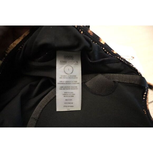 Good American GSW0020 Women's Sz 1/S Leopard Print Showoff 1-Pc Swimsuit - Picture 7 of 12